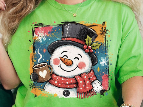 Cute Snowman Coffee Bundle PNG Design SVG DesignDestine 