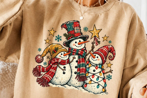 Cute Snowman Family Christmas PNG SVG DesignDestine 