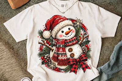Cute Snowman Santa Hat Christmas PNG SVG DesignDestine 