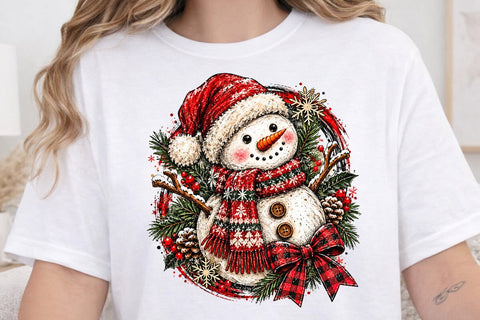 Cute Snowman Santa Hat Christmas PNG SVG DesignDestine 