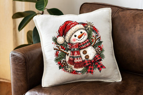 Cute Snowman Santa Hat Christmas PNG SVG DesignDestine 