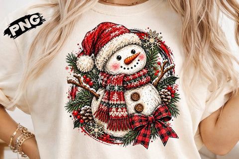 Cute Snowman Santa Hat Christmas PNG SVG DesignDestine 