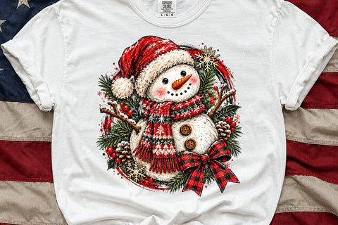 Cute Snowman Santa Hat Christmas PNG SVG DesignDestine 