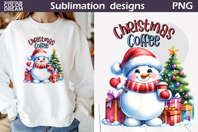 Cute Snowman Sublimation Design | Christmas Quote T Shirt Sublimation WatercolorColorDream 