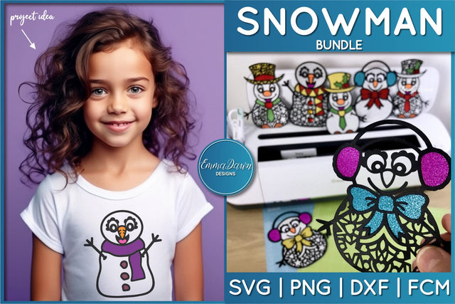 Cute Snowman SVG Bundle SVG Emma Dawn Designs 