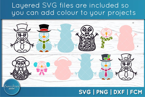 Cute Snowman SVG Bundle SVG Emma Dawn Designs 