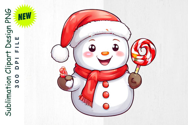 Cute Snowman with Earmuffs And Presents Sublimation Clipart Sublimation Regulrcrative 
