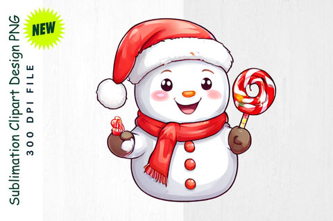 Cute Snowman with Earmuffs And Presents Sublimation Clipart Sublimation Regulrcrative 