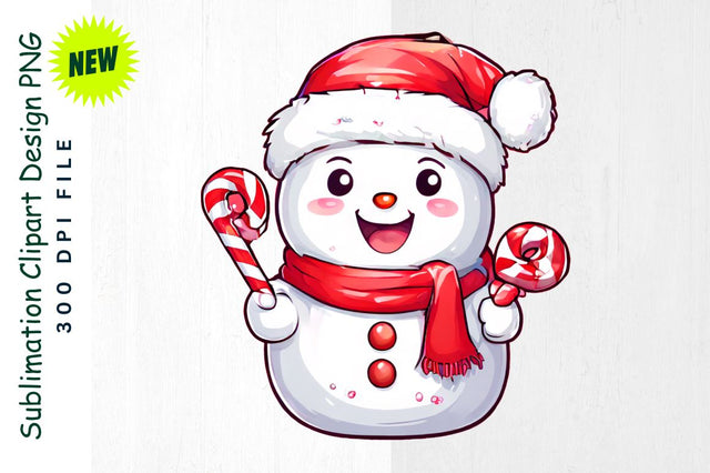 Cute Snowman with Earmuffs And Presents Sublimation Clipart Sublimation Regulrcrative 