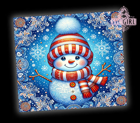 Cute Snowmen, Christmas Tumbler Wrap, Winter Drinkware, 20oz Tumbler, Sublimation Design, Holiday Decor, Festive Snowman Gift Sublimation SvggirlplusArt 