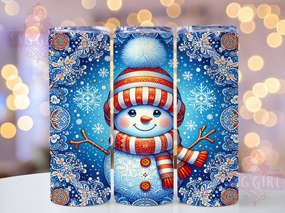 Cute Snowmen, Christmas Tumbler Wrap, Winter Drinkware, 20oz Tumbler, Sublimation Design, Holiday Decor, Festive Snowman Gift Sublimation SvggirlplusArt 