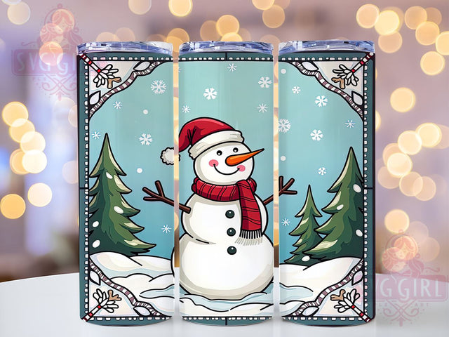 Cute Snowmen, Christmas Tumbler Wrap, Winter Drinkware, 20oz Tumbler, Sublimation Design, Holiday Decor, Festive Snowman Gift Sublimation SvggirlplusArt 