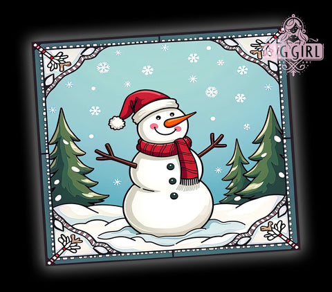 Cute Snowmen, Christmas Tumbler Wrap, Winter Drinkware, 20oz Tumbler, Sublimation Design, Holiday Decor, Festive Snowman Gift Sublimation SvggirlplusArt 