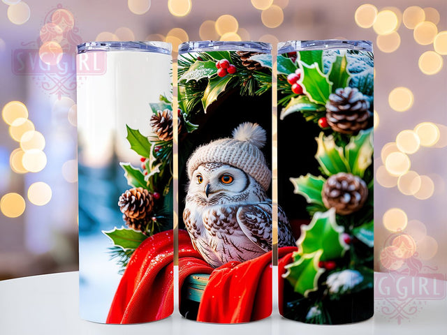 Cute Snowy Baby Owl Tumbler, Cute Snowy Owl Wrap, Cozy Winter Mug Design, Sublimation Wrap, Frosty Drinkware, Winter Gift Idea, Sparkly Owl Cup Sublimation SvggirlplusArt 