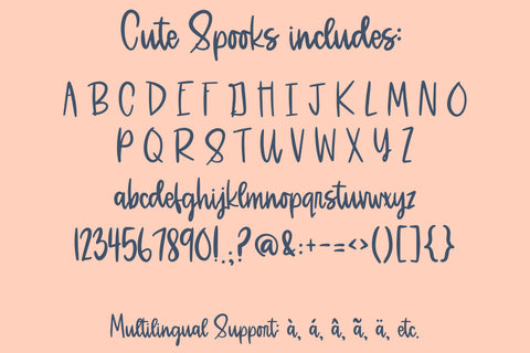 Cute Spooks, A Halloween Handwritten Font, Cute Cursive Script Font Designing Digitals 
