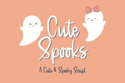 Cute Spooks, A Halloween Handwritten Font, Cute Cursive Script Font Designing Digitals 