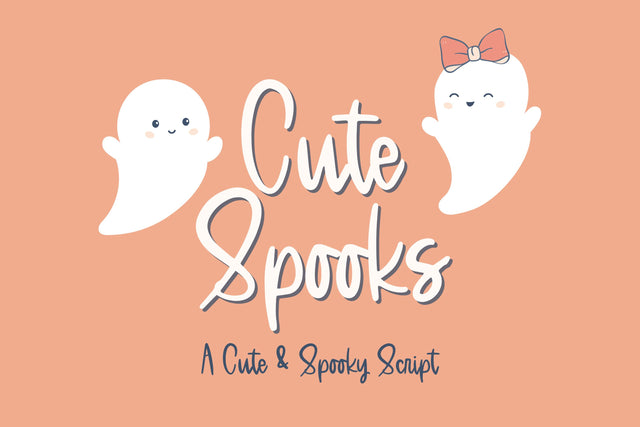 Cute Spooks, A Halloween Handwritten Font, Cute Cursive Script Font Designing Digitals 