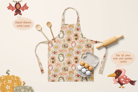 Cute Spooky Cottage Style Halloween - Seamless Pattern Digital Pattern Alice Z. 