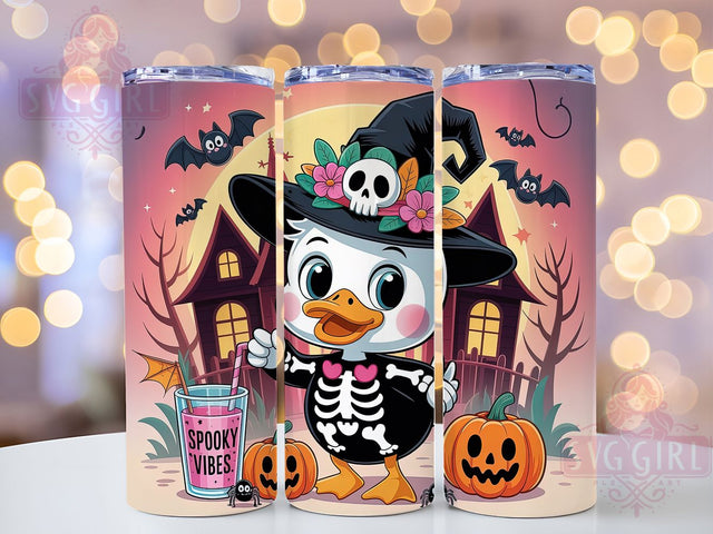Cute Spooky Duck Halloween Tumbler, Cute Halloween, Halloween Tumbler, 20Oz Tumbler Wrap, Sublimation Drinkware, Funny Halloween Animal, Quirky Fall Design Sublimation SvggirlplusArt 