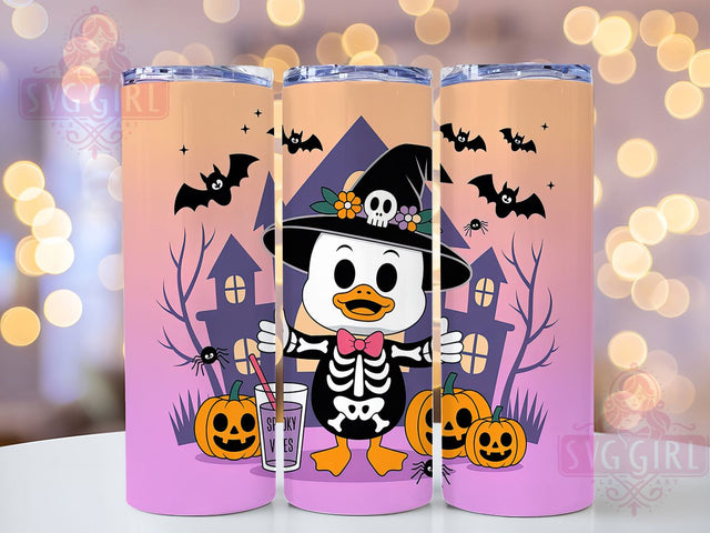 Cute Spooky Duck Halloween Tumbler, Cute Halloween, Halloween Tumbler, 20Oz Tumbler Wrap, Sublimation Drinkware, Funny Halloween Animal, Quirky Fall Design Sublimation SvggirlplusArt 