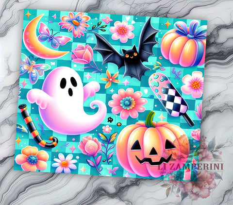 Cute Spooky Ghost 20oz Tumbler Wrap PNG, Spooky Season Tumbler PNG Sublimation, Straight & Tapered Tumbler Wrap, Instant Digital Download Sublimation Li Zamperini 