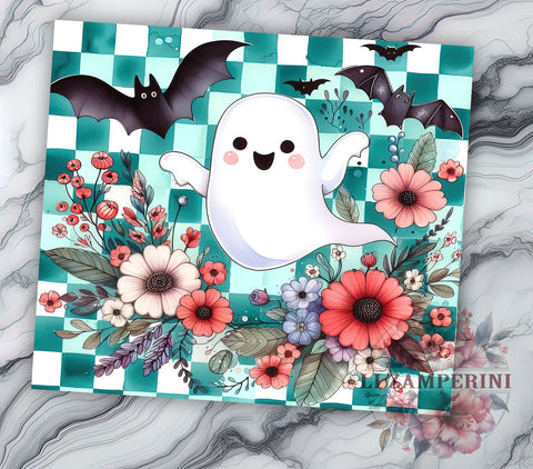 Cute Spooky Ghost 20oz Tumbler Wrap PNG, Spooky Season Tumbler PNG Sublimation, Straight & Tapered Tumbler Wrap, Instant Digital Download Sublimation Li Zamperini 