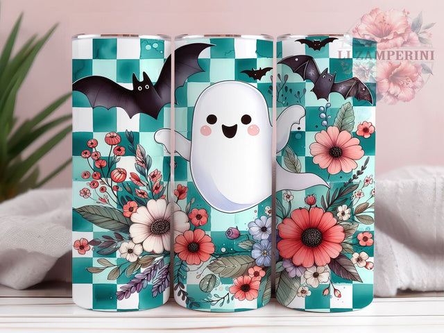 Cute Spooky Ghost 20oz Tumbler Wrap PNG, Spooky Season Tumbler PNG Sublimation, Straight & Tapered Tumbler Wrap, Instant Digital Download Sublimation Li Zamperini 