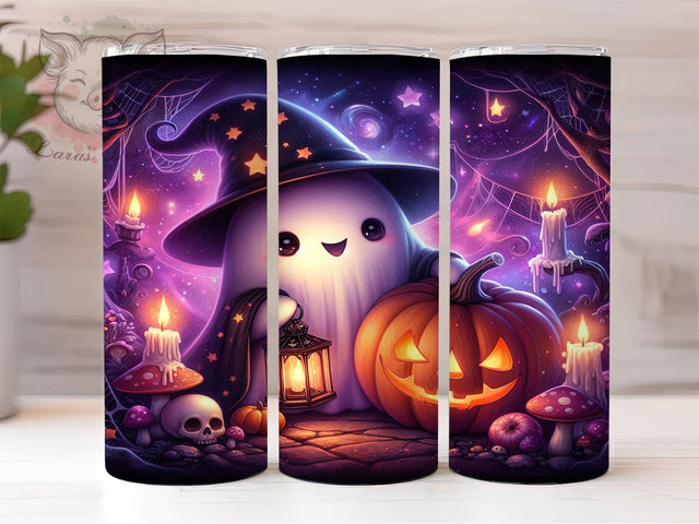 Cute Spooky Ghost Halloween Tumbler, Halloween Tumbler Wrap, 20Oz Sublimation Design, Spooky Season Drinkware, Ghost Lover Cup, Fall Halloween Gift, Trick Or Treat Tumbler Sublimation Lara' s Designs 