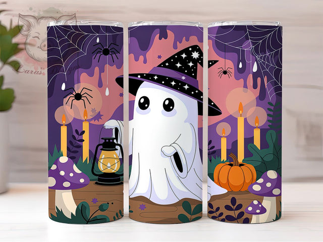 Cute Spooky Ghost Halloween Tumbler, Halloween Tumbler Wrap, 20Oz Sublimation Design, Spooky Season Drinkware, Ghost Lover Cup, Fall Halloween Gift, Trick Or Treat Tumbler Sublimation Lara' s Designs 