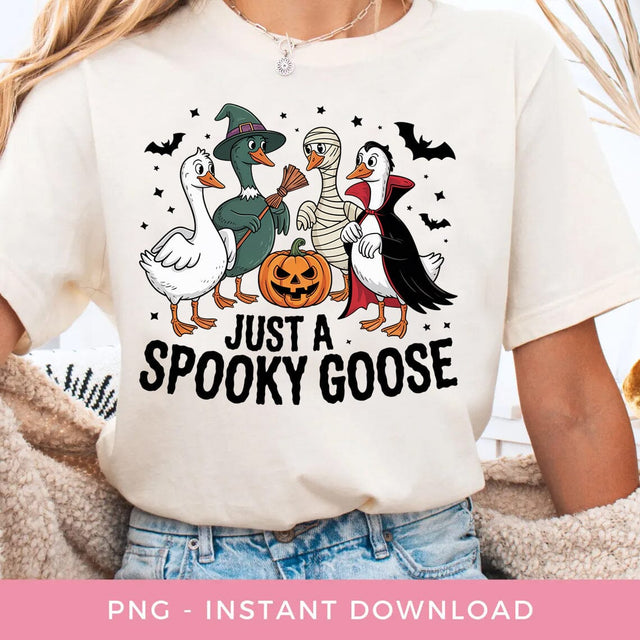 Cute Spooky Goose Halloween Png, Goose PNG Sublimation BOO-design 