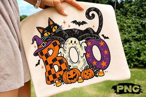Cute Spooky Halloween Boo Cat Ghost PNG SVG DesignDestine 