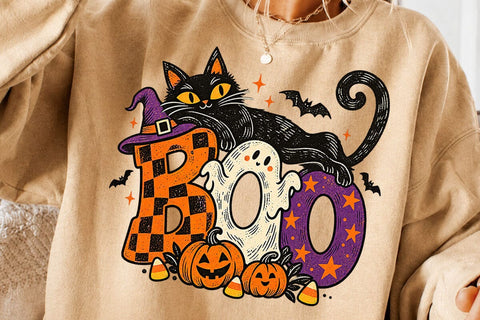 Cute Spooky Halloween Boo Cat Ghost PNG SVG DesignDestine 