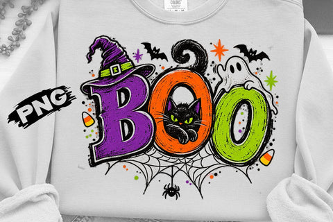 Cute Spooky Halloween Boo Cat Ghost PNG SVG DesignDestine 