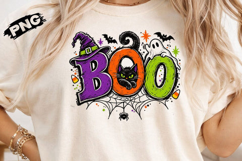 Cute Spooky Halloween Boo Cat Ghost PNG SVG DesignDestine 