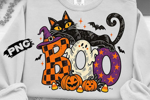 Cute Spooky Halloween Boo Cat Ghost PNG SVG DesignDestine 
