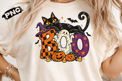 Cute Spooky Halloween Boo Cat Ghost PNG SVG DesignDestine 