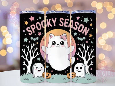 Cute Spooky Halloween Cat Tumbler, Cute Kitty Sublimation PNG, Spooky Season Cup Wrap, 20oz Halloween Cat Design, Pastel Halloween Kitty, Ghost Cat Tumbler Wrap, Fall Cat Drinkware Sublimation SvggirlplusArt 