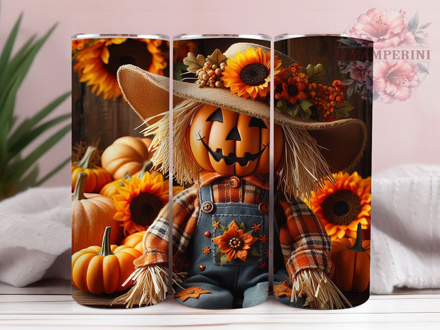 Cute Spooky Halloween Fall Tumbler, Spooky Season, 20Oz Tumbler, Sublimation Design, Autumn Leaves, Pumpkin Patch, Fall Scarecrow Sublimation Li Zamperini 