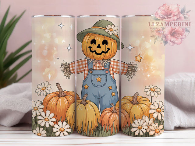 Cute Spooky Halloween Fall Tumbler, Spooky Season, 20Oz Tumbler, Sublimation Design, Autumn Leaves, Pumpkin Patch, Fall Scarecrow Sublimation Li Zamperini 