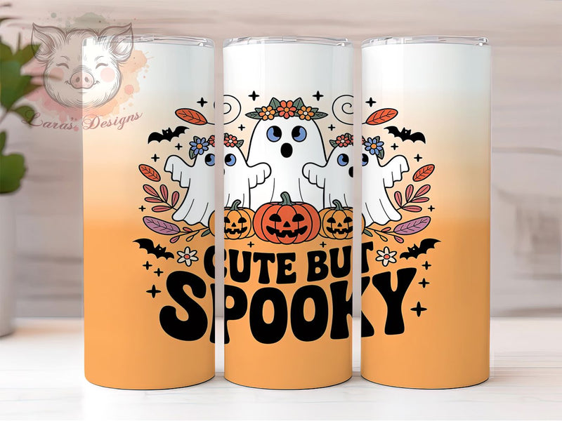 Cute Spooky Halloween Ghost Tumbler, Cute But Spooky Wrap, Spooky Ghost ...