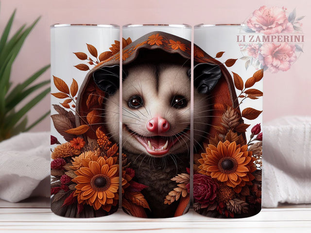 Cute Spooky Halloween Opossum Tumbler, Halloween Opossum Cup Wrap, 20Oz Sublimation Design, Autumn Opossum Drinkware, Funny Spooky Coffee Cup, Animal Lover Halloween Tumbler, Festive Opossum Mug Sublimation Li Zamperini 
