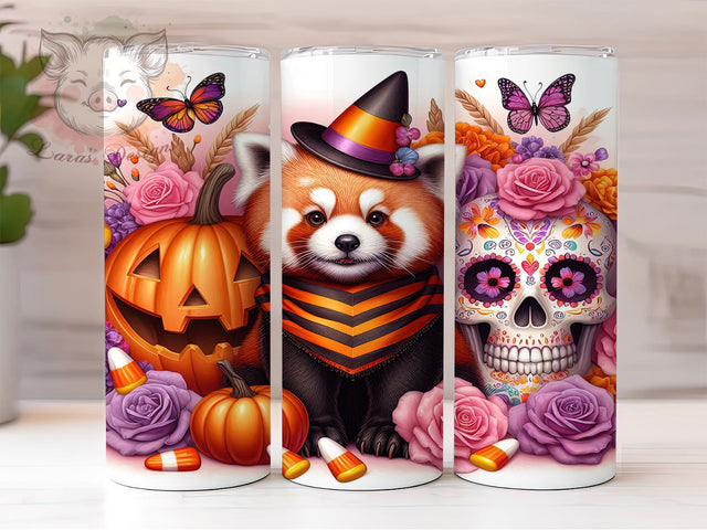 Cute Spooky Halloween Panda Tumbler, Cute Ghost Panda Wrap, Spooky Panda Cup, 20Oz Sublimation Design, Autumn Panda Drinkware, Fall Halloween Mug, Kawaii Panda Tumbler Sublimation Lara' s Designs 
