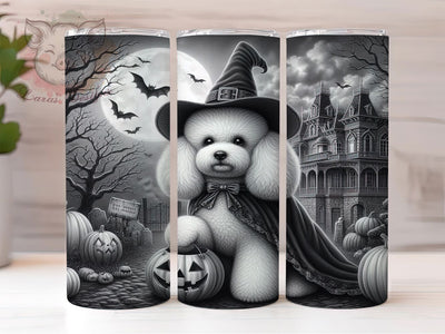 Cute Spooky Halloween Poodle Tumbler Wrap, Spooky Dog Mug, Cute Poodle Art, 20Oz Tumbler Wrap, Sublimation Design, Pet Lover Drinkware, Festive Dog Print Sublimation Lara' s Designs 