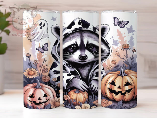 Cute Spooky Halloween Raccoon Tumbler, Cute Spooky Raccoon, Raccoon Cup Wrap, 20Oz Sublimation Design, Autumn Raccoon Drinkware, Fall Halloween Mug, Kawaii Raccoon Tumbler Sublimation Lara' s Designs 