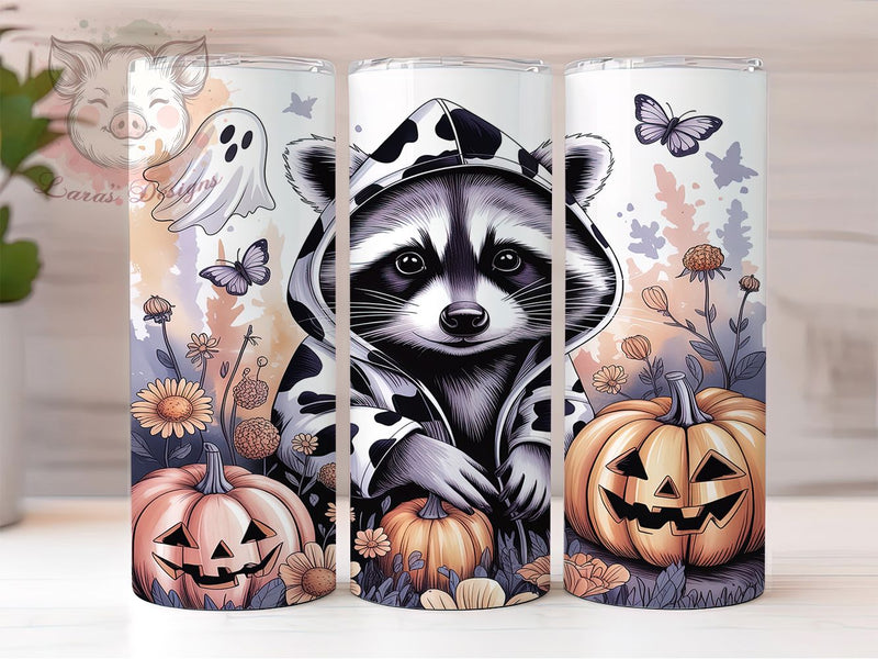 Cute Spooky Halloween Raccoon Tumbler, Cute Spooky Raccoon, Raccoon Cup ...