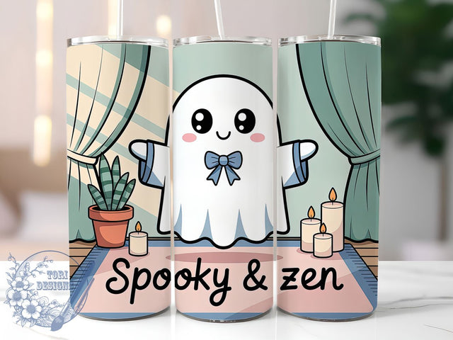 Cute Spooky Halloween Yoga Ghost Tumbler, Spooky Yoga Cup, Halloween Zen Wrap, 20Oz Sublimation Tumbler, Funny Ghost Yoga Design, Mindful Spooky Gift, Quirky Halloween Cup Sublimation ToriDesigns 