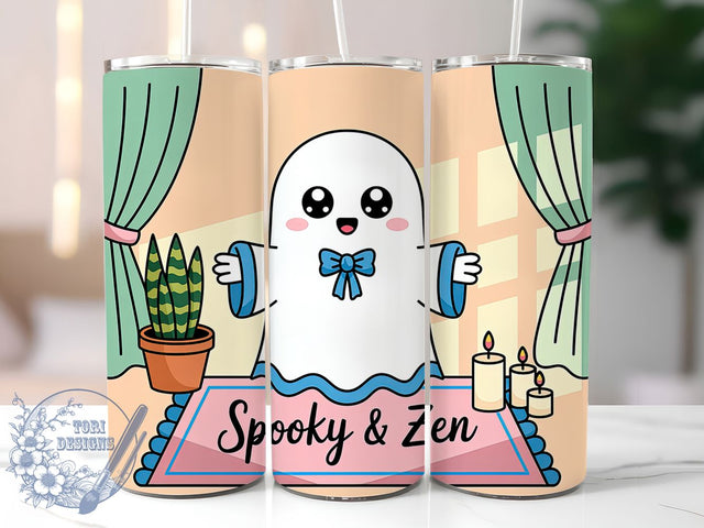 Cute Spooky Halloween Yoga Ghost Tumbler, Spooky Yoga Cup, Halloween Zen Wrap, 20Oz Sublimation Tumbler, Funny Ghost Yoga Design, Mindful Spooky Gift, Quirky Halloween Cup Sublimation ToriDesigns 