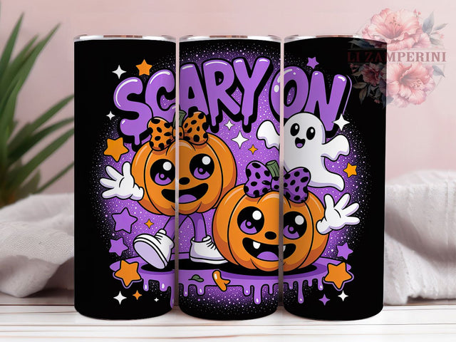 Cute Spooky Pumpkin Ghost Halloween Tumbler, Pumpkin Ghost Wrap, Spooky Cute Cup, 20Oz Sublimation Design, Kawaii Halloween Drinkware, Adorable Scary Mug, Fall Ghost Tumbler Sublimation Li Zamperini 