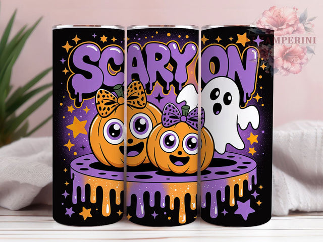 Cute Spooky Pumpkin Ghost Halloween Tumbler, Pumpkin Ghost Wrap, Spooky Cute Cup, 20Oz Sublimation Design, Kawaii Halloween Drinkware, Adorable Scary Mug, Fall Ghost Tumbler Sublimation Li Zamperini 