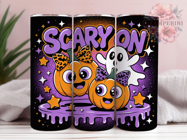 Cute Spooky Pumpkin Ghost Halloween Tumbler, Pumpkin Ghost Wrap, Spooky Cute Cup, 20Oz Sublimation Design, Kawaii Halloween Drinkware, Adorable Scary Mug, Fall Ghost Tumbler Sublimation Li Zamperini 